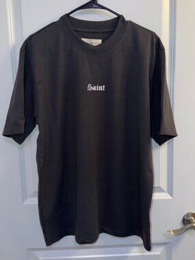 Original Gravity Saint Graphic T-Shirt Charcoal Gray Mens Large OG-SM5018-C930CC